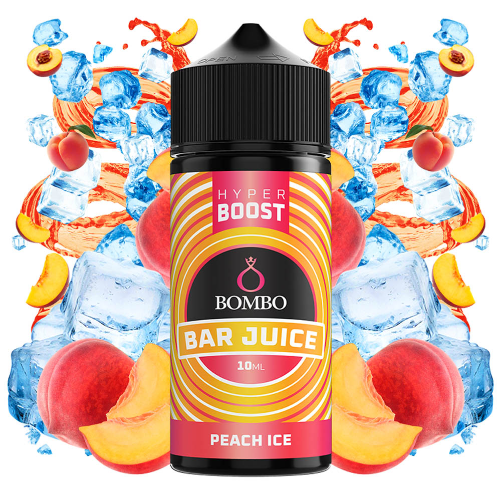 Bombo Bar Juice Hyper Boost Peach Ice Flavor Shot 10/120ml