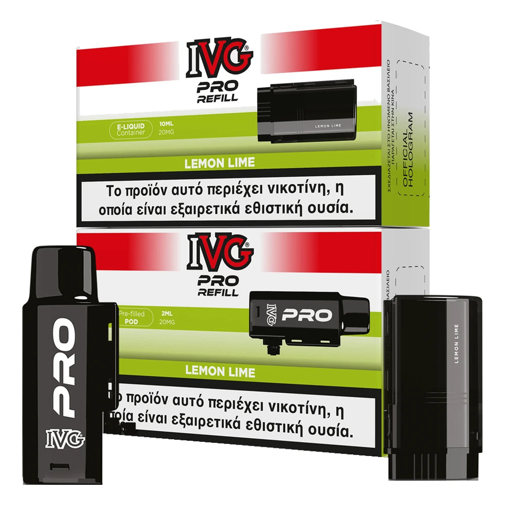 IVG Pro 10K Lemon Lime ανταλλακτικό pod 2ml και υγρό 10ml, 20mg