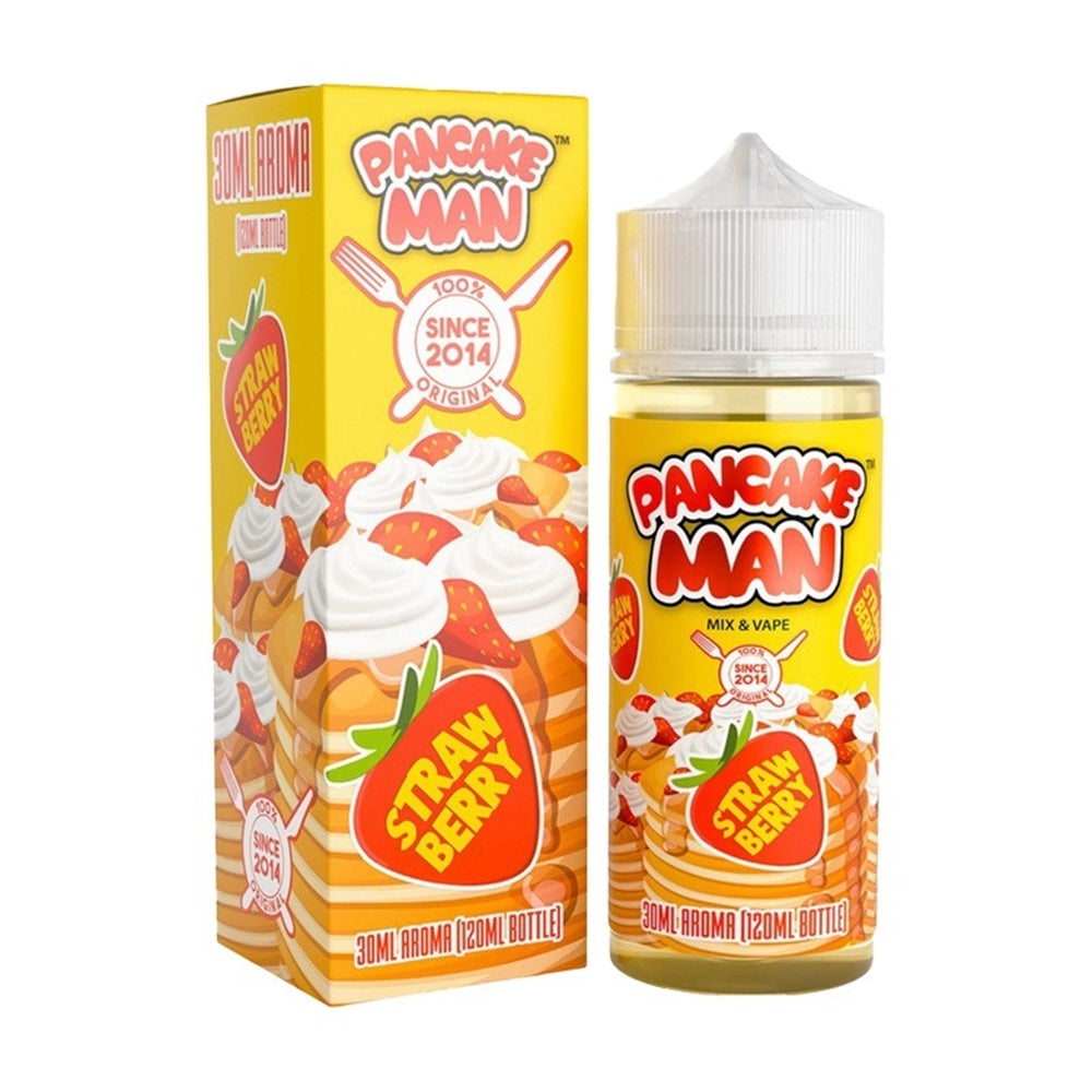 Pancake Man Strawberry Flavor Shot 30/120ml – βουτυρένια αφράτη τηγανίτα με ώριμη φράουλα