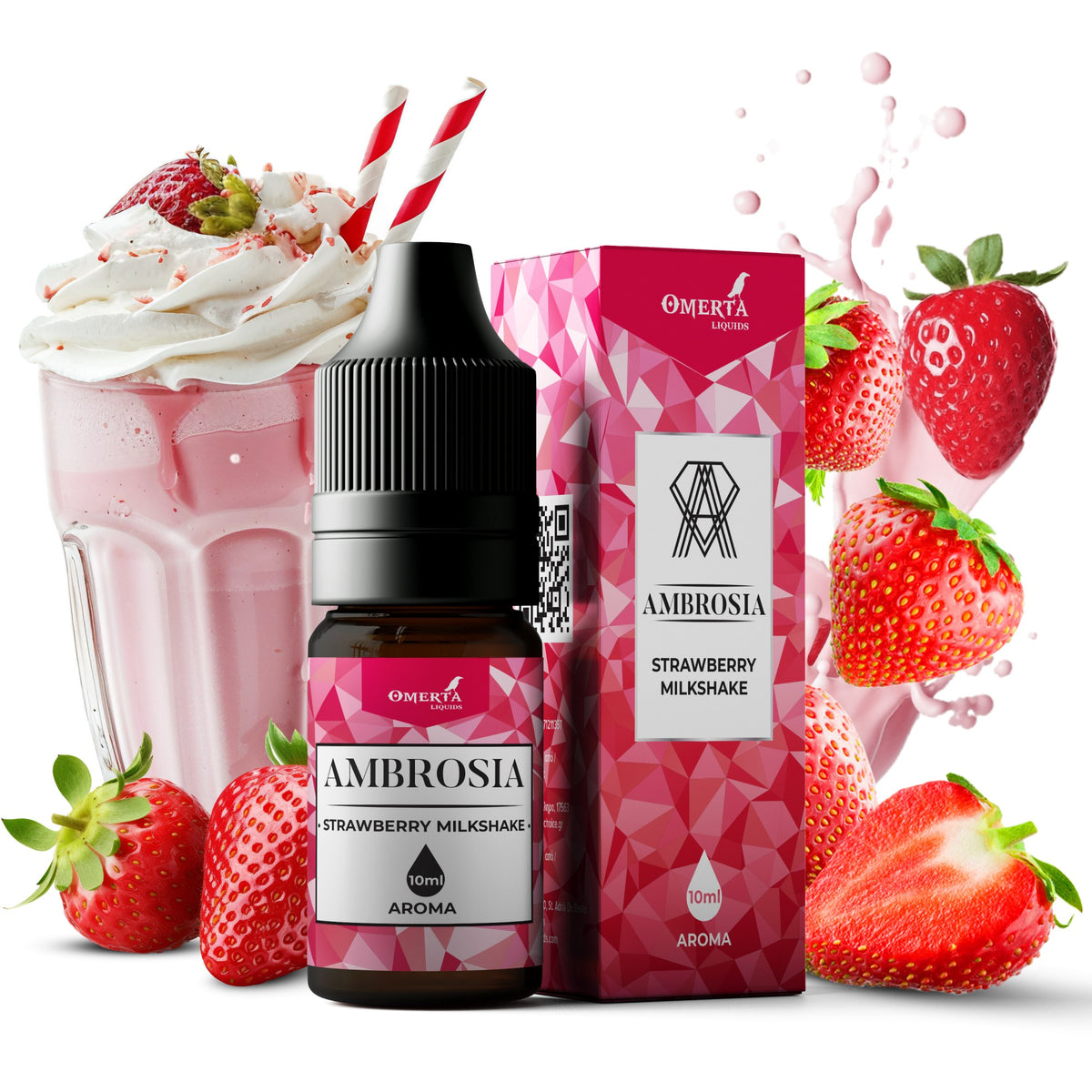 Omerta Ambrosia Strawberry Milkshake Συμπυκνωμένο Άρωμα 10ml