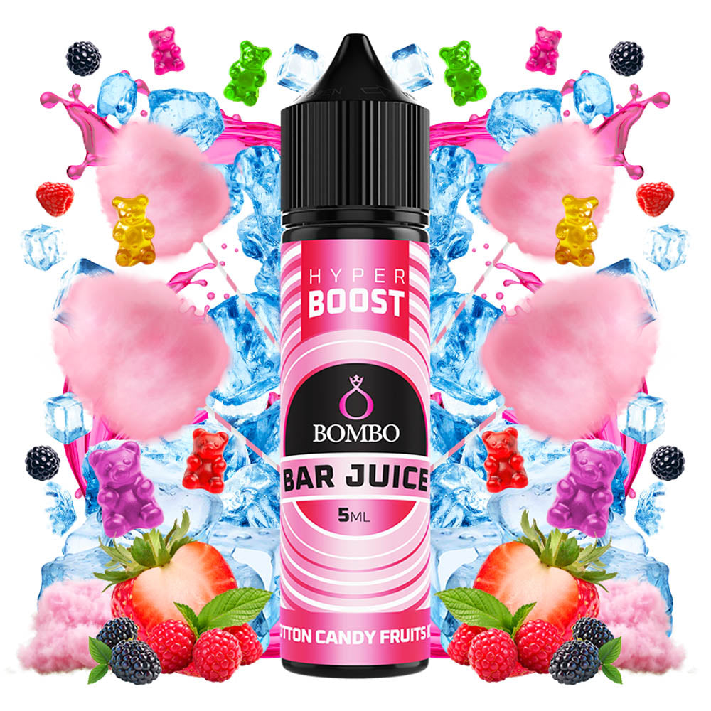 Bombo Bar Juice Hyper Boost Cotton Candy Fruits Flavor Shot 5/60ml