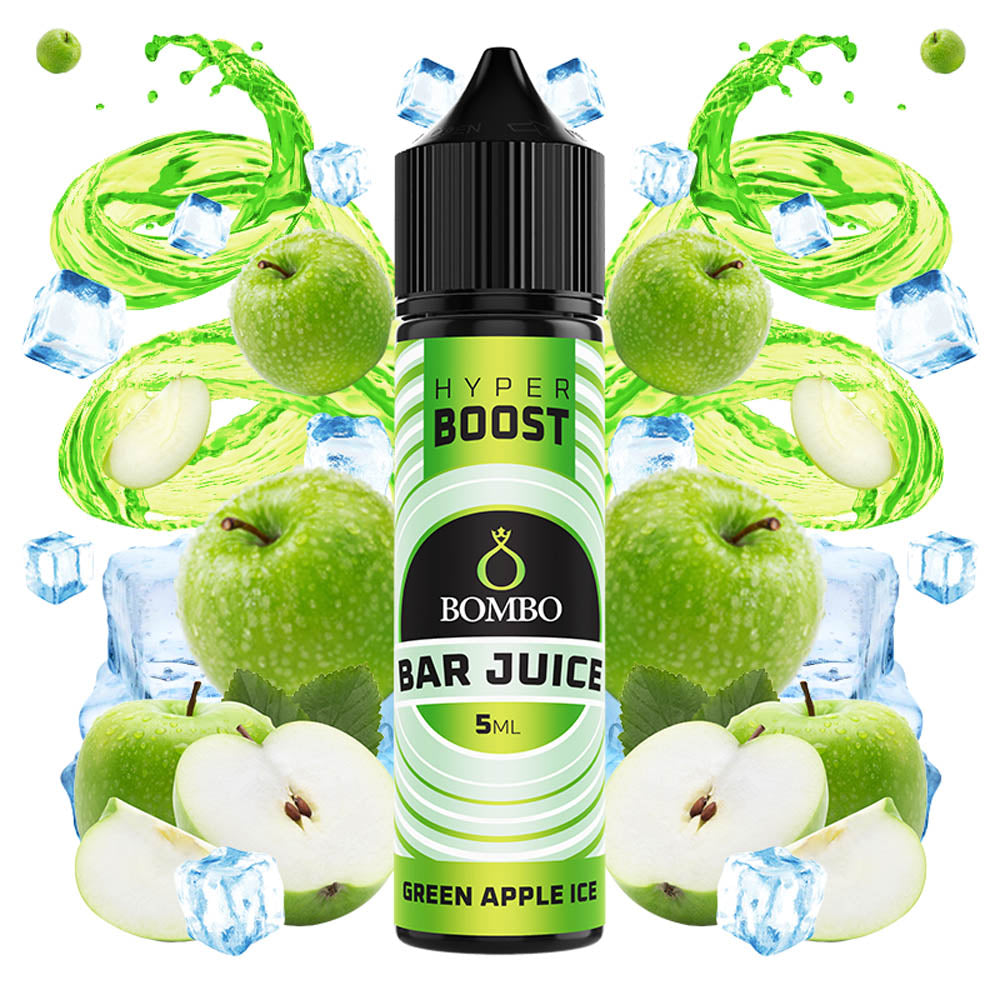 Bombo Bar Juice Hyper Boost Green Apple Ice Flavor Shot 5/60ml