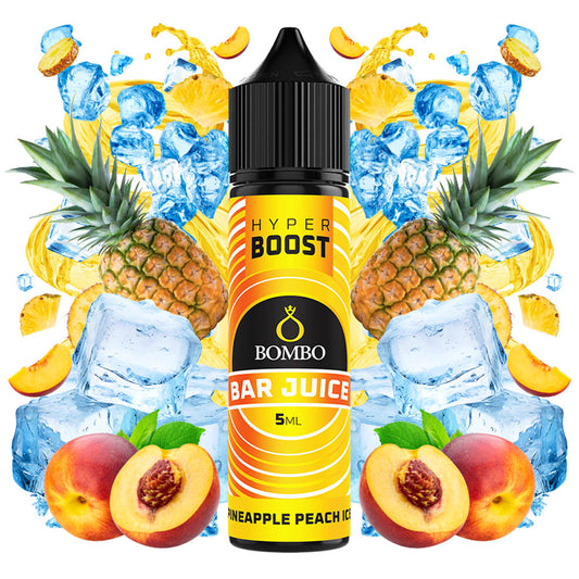 Bombo Bar Juice Hyper Boost Pineapple Peach Ice Flavor Shot 5/60ml