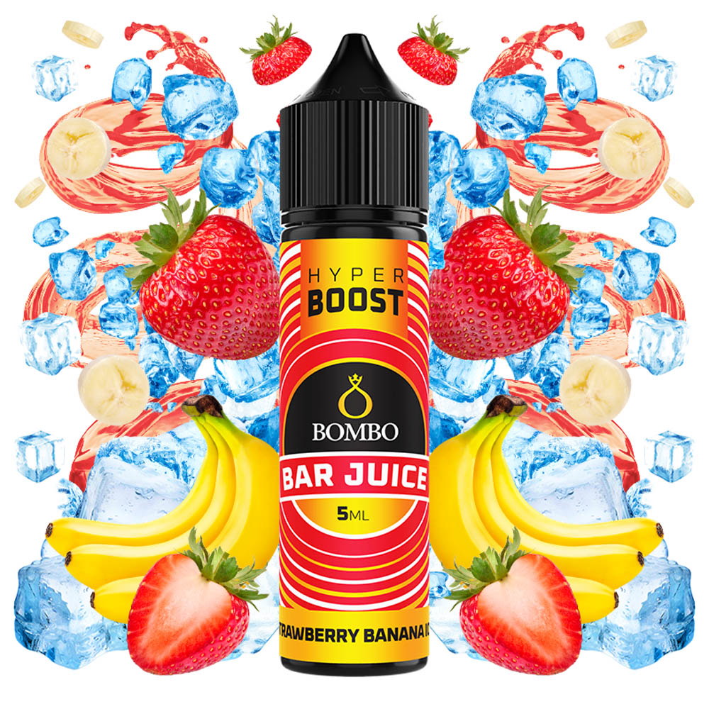 Bombo Bar Juice Hyper Boost Strawberry Banana Ice Flavor Shot 5/60ml