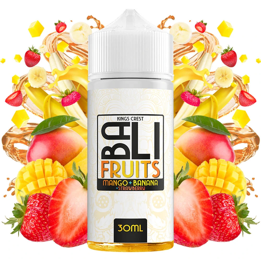 Kings Crest Bali Fruits Mango Banana Strawberry Flavor Shot 30/120ml – μάνγκο, μπανάνα και φράουλα