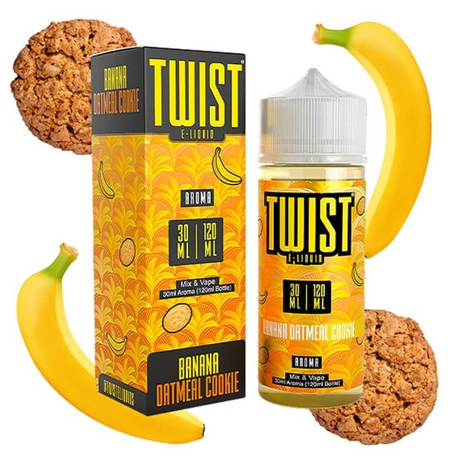 Twist Banana Oatmeal Cookie Flavor Shot 30/120ml – μπισκότο βρώμης και κρεμώδης μπανάνα